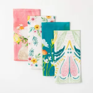 17" x 26" Gygi Watercolors Tea Towels - Set of 4, Multicolor