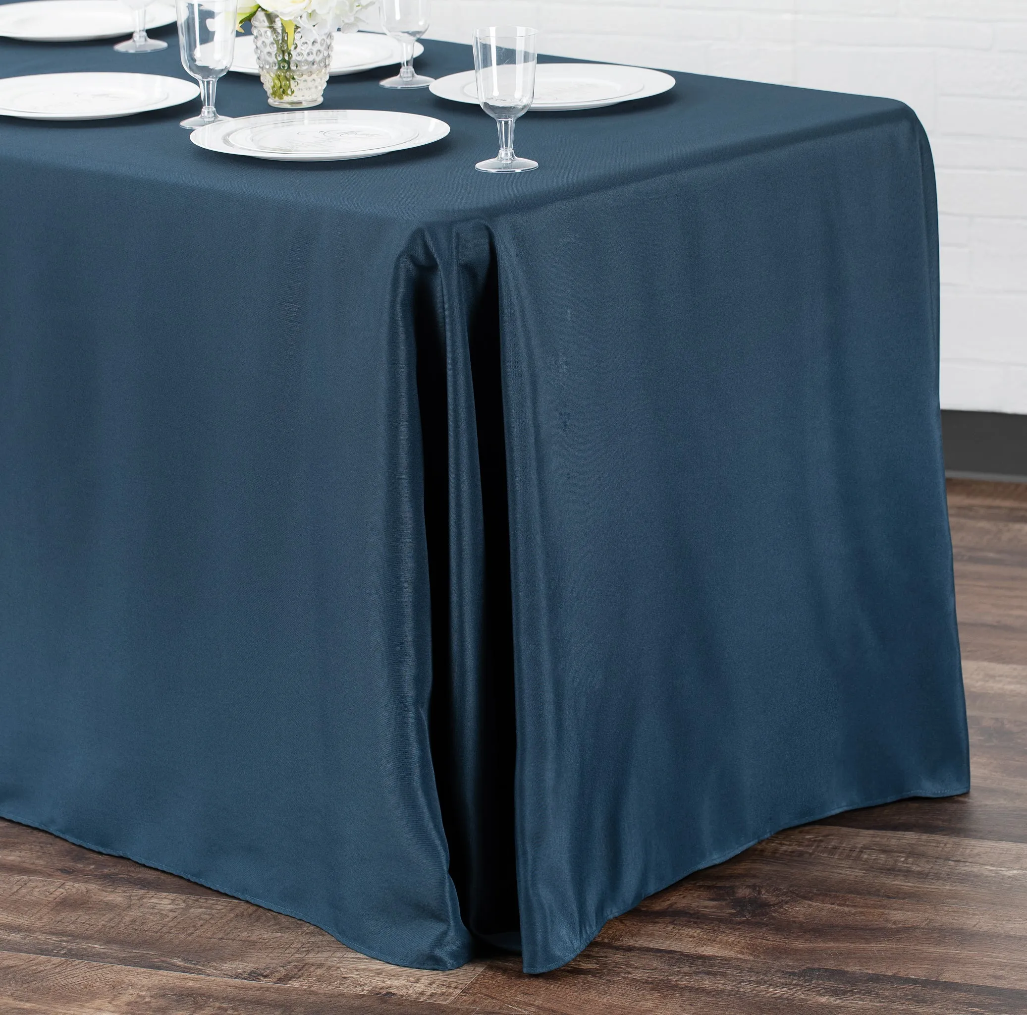 90"x156" Rectangular Oblong Polyester Tablecloth - Navy Blue