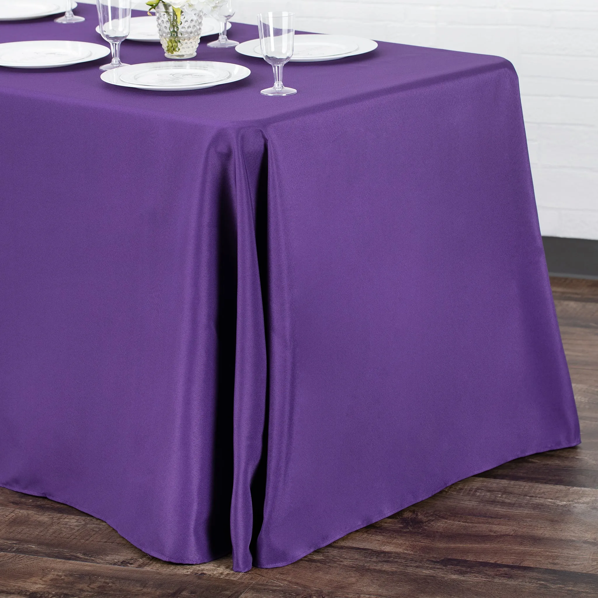 90"x156" Rectangular Oblong Polyester Tablecloth - Purple