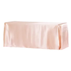90"x156" Rectangular Satin Tablecloth - Blush/Rose Gold