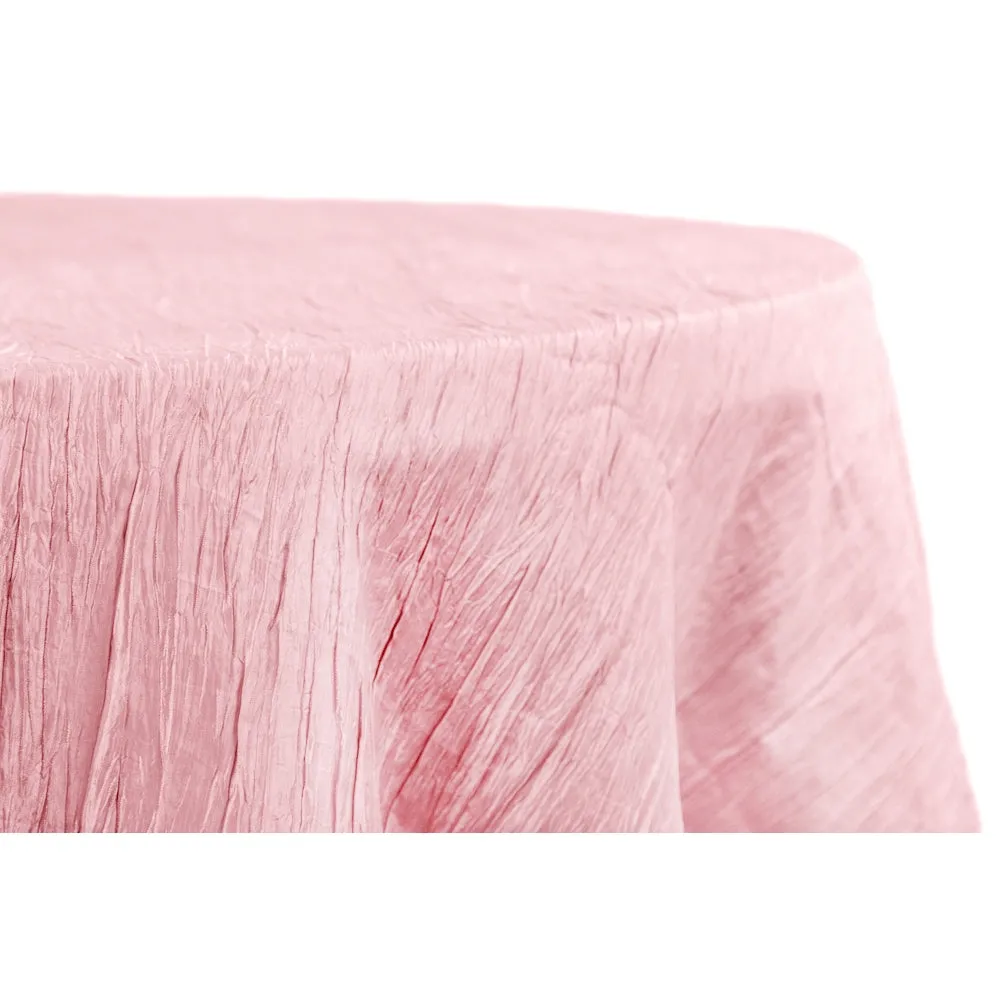 Accordion Crinkle Taffeta 132" Round Tablecloth - Pink