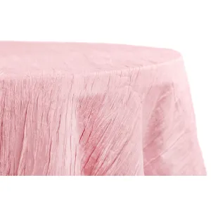 Accordion Crinkle Taffeta 132" Round Tablecloth - Pink