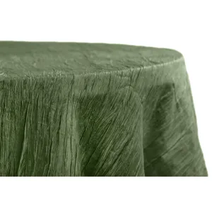 Accordion Crinkle Taffeta 132" Round Tablecloth - Willow Green