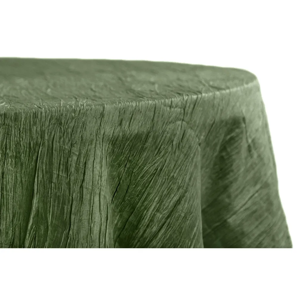 Accordion Crinkle Taffeta 132" Round Tablecloth - Willow Green