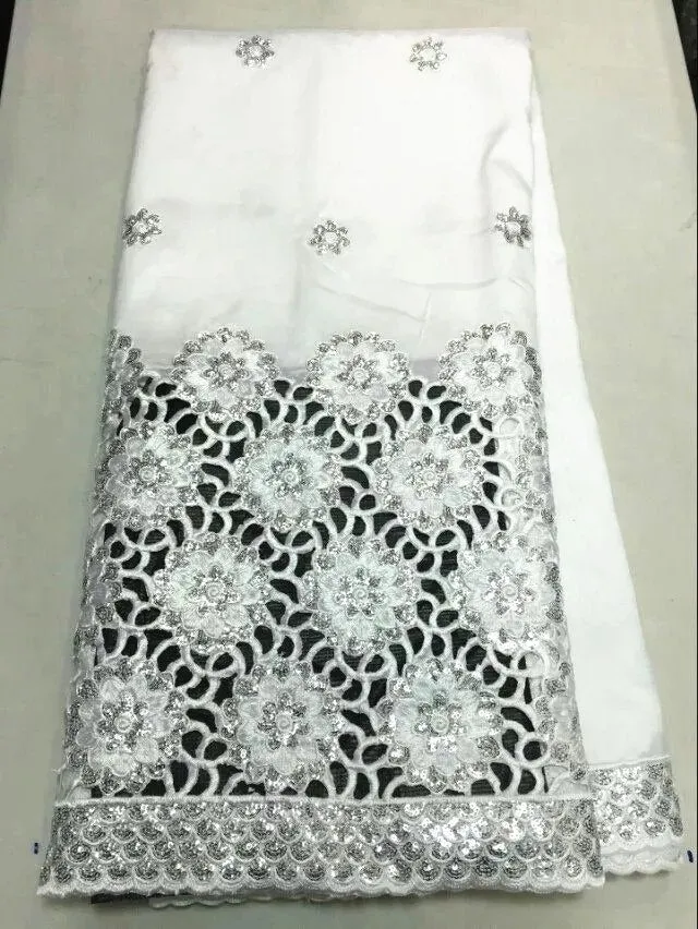 African george lace fabric with nice red sequins flower french lace