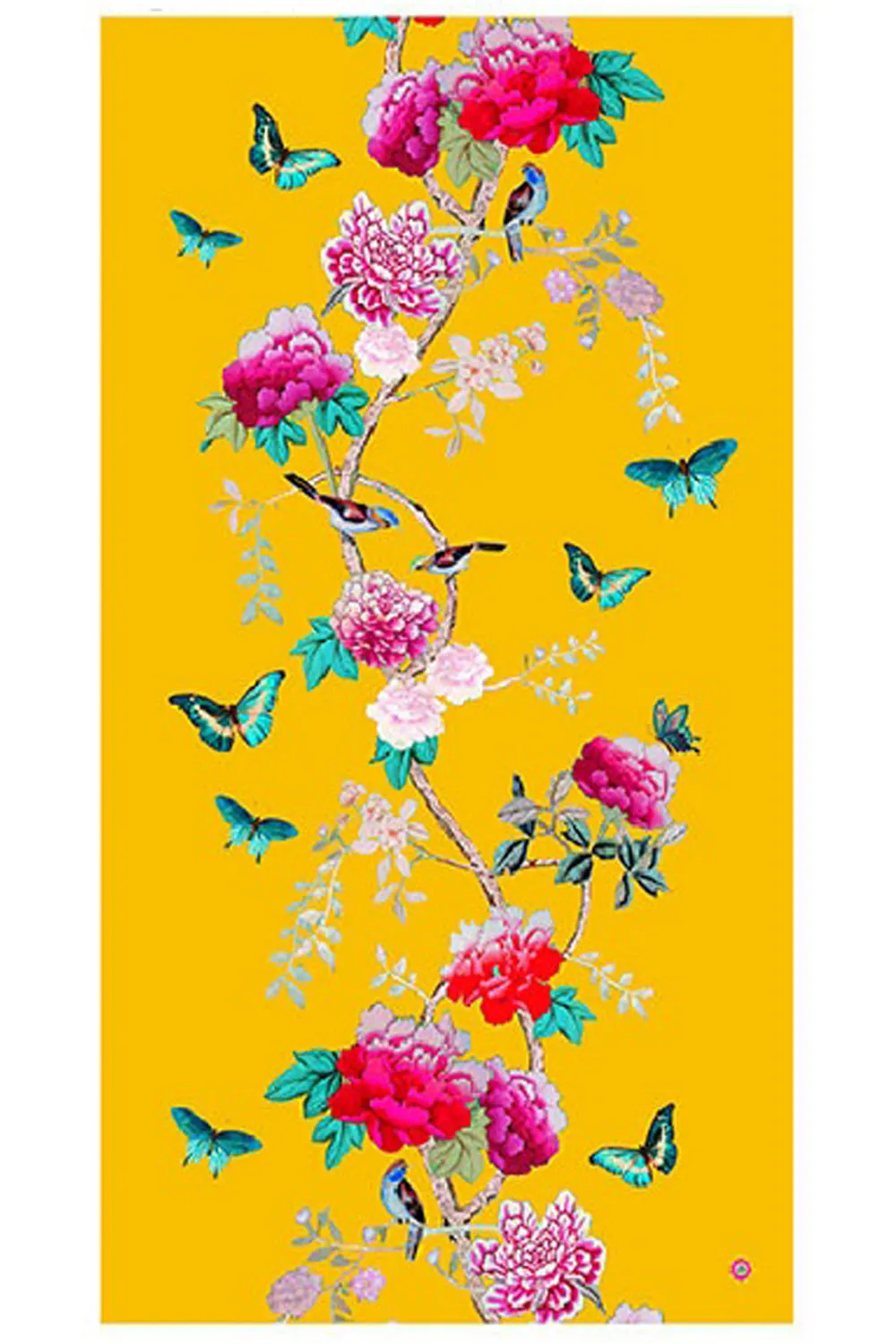 ANNA CHANDLER CANVAS TABLECLOTH SAFFRON BIRDS