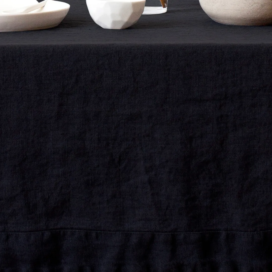 Black Linen Tablecloth