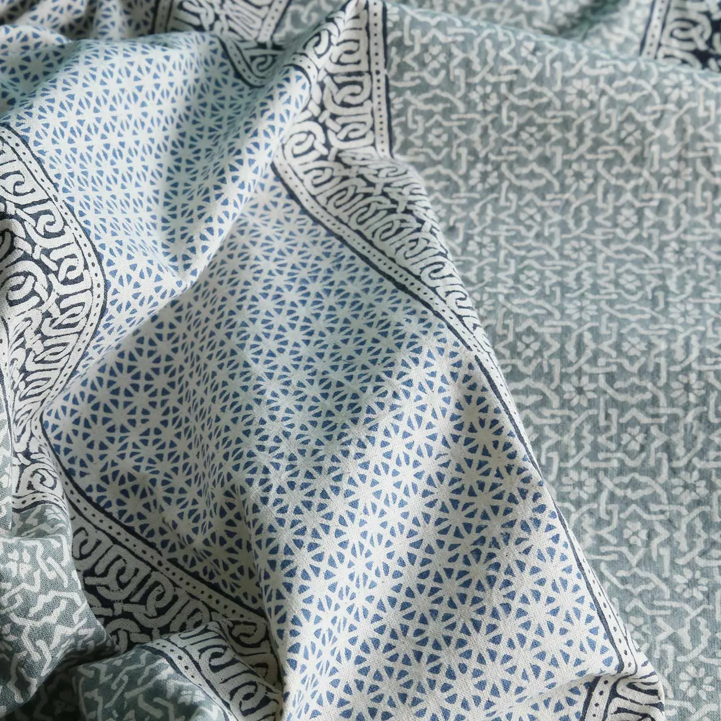 Block Print Tablecloth / Opal Garden