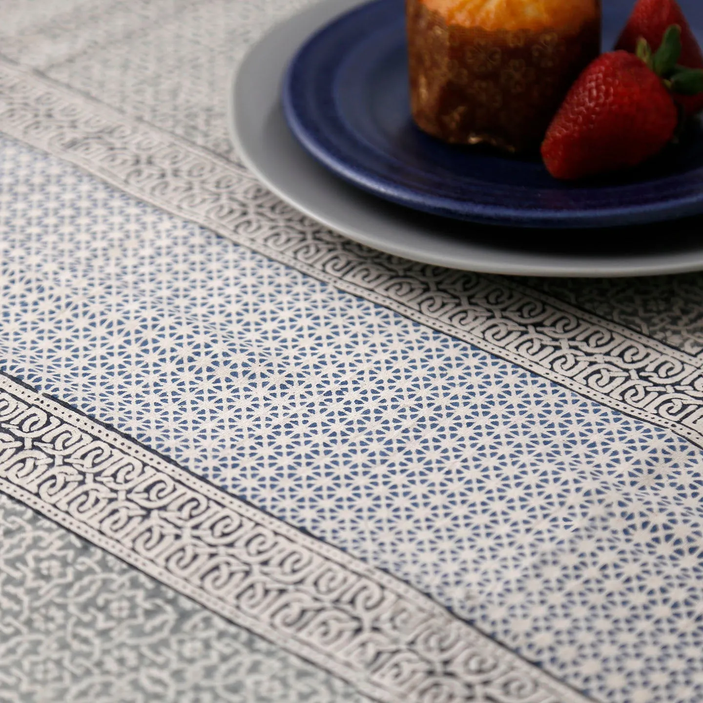 Block Print Tablecloth / Opal Garden