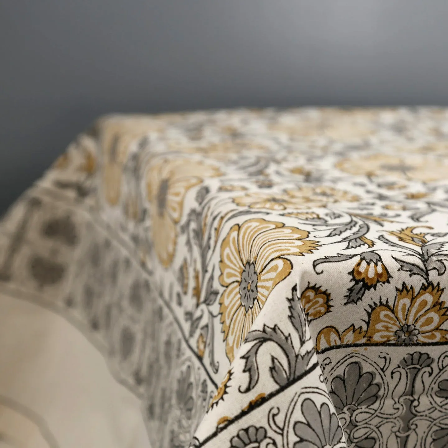 Block Print Tablecloth / Zinnia