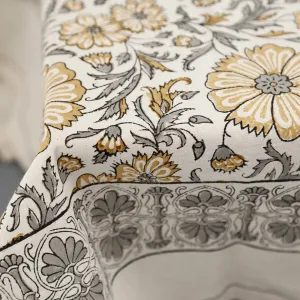 Block Print Tablecloth / Zinnia