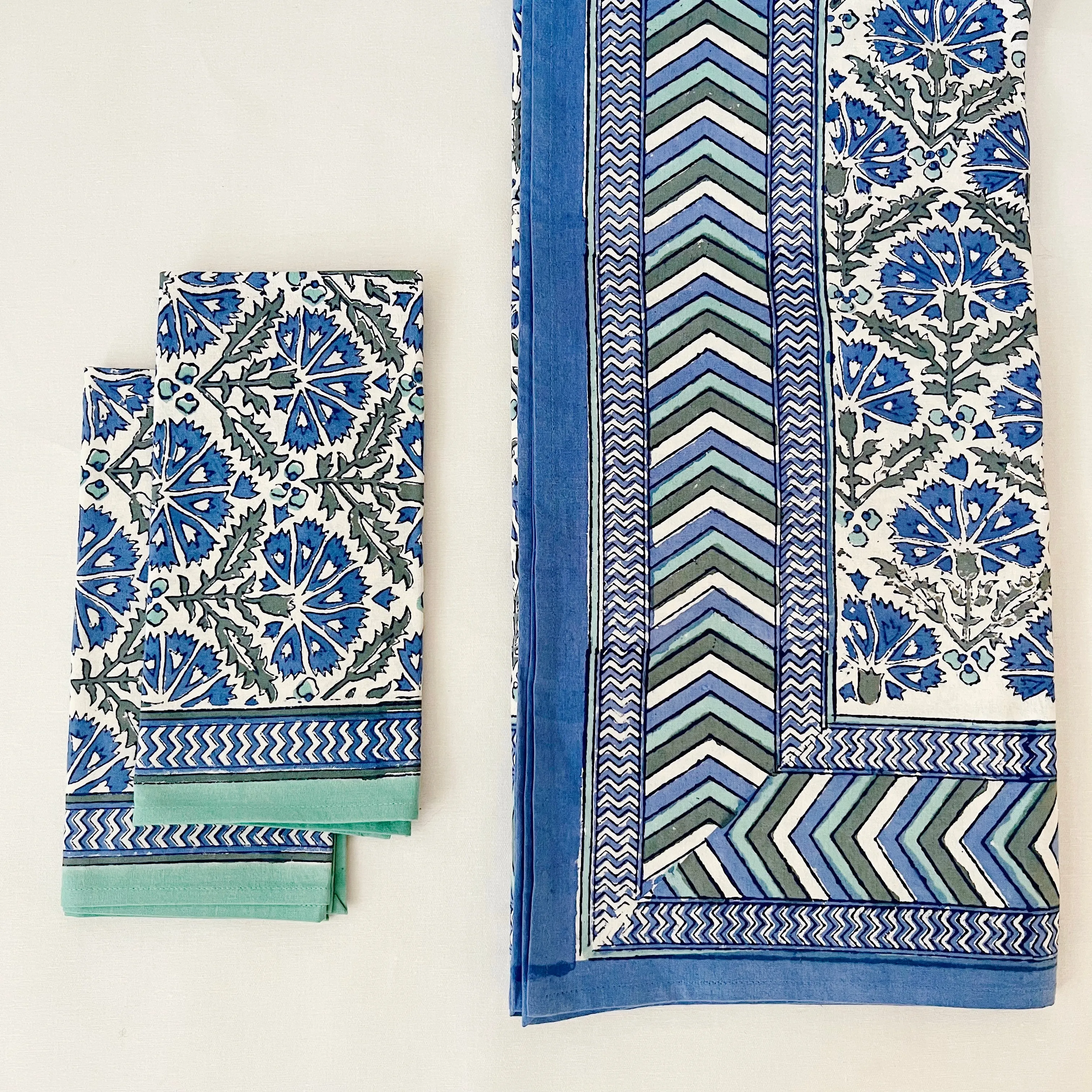 Blockprint Tablecloth | Chrysanthemum