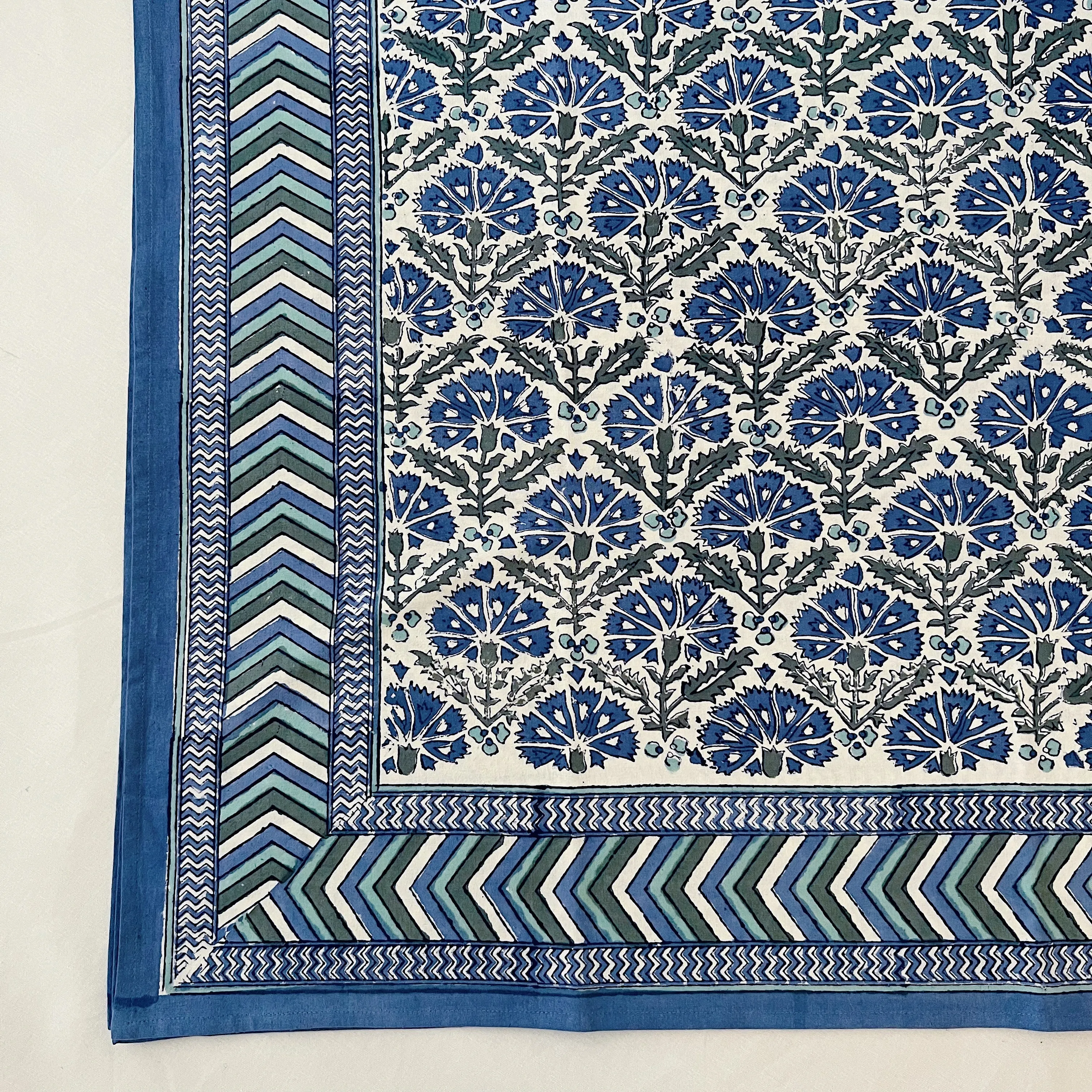 Blockprint Tablecloth | Chrysanthemum