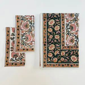 Blockprint Tablecloth | Peach Chrysanthemum