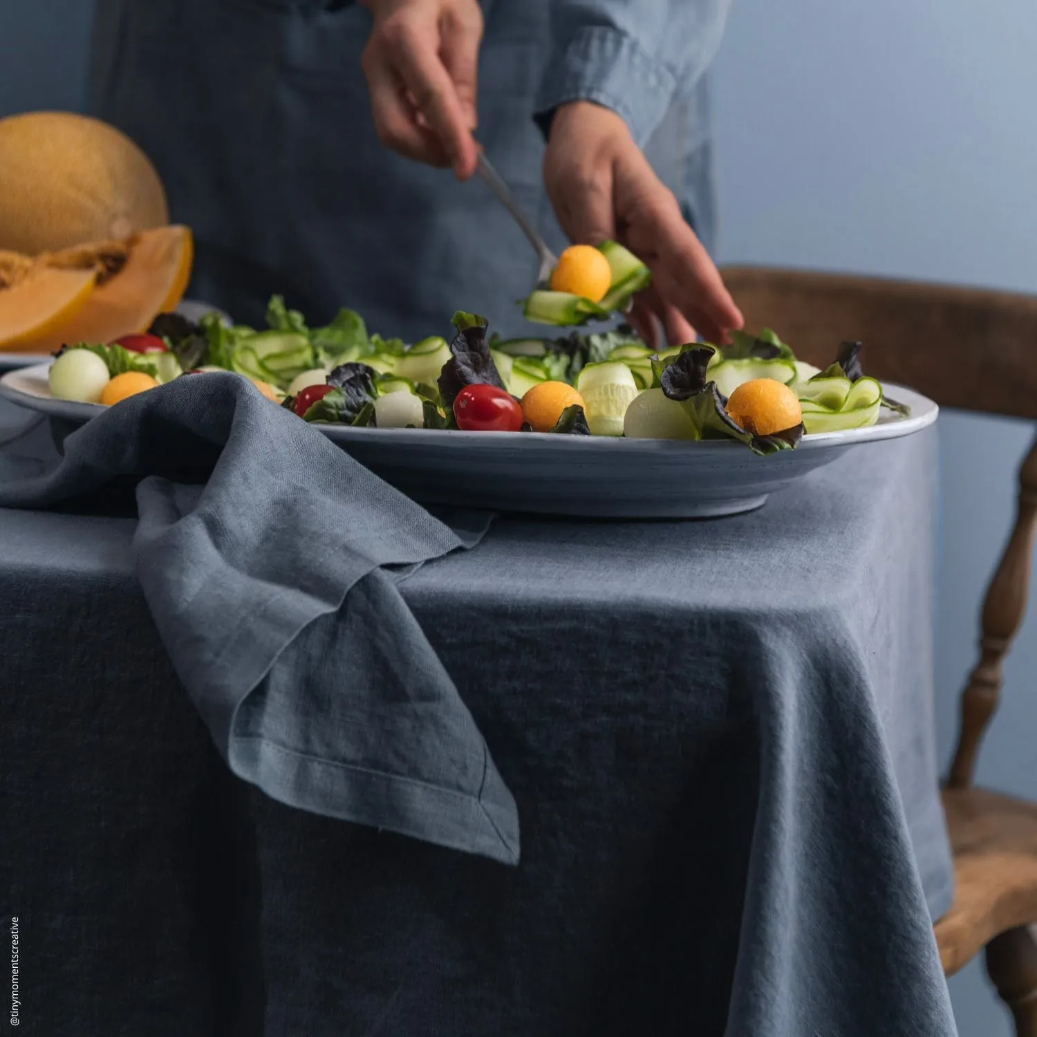 Blue Fog Linen Tablecloth