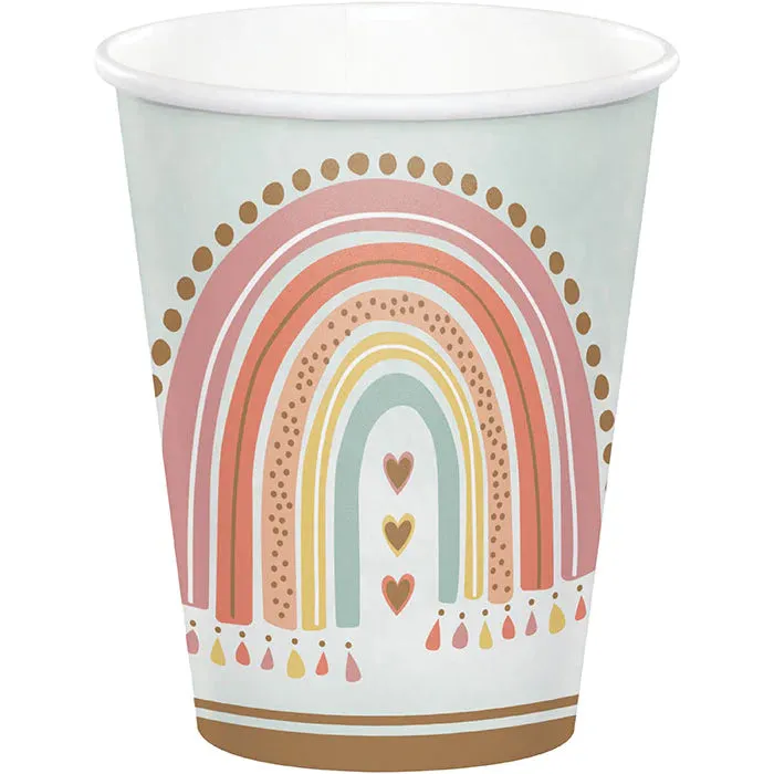Boho Rainbow 60 Piece Birthday Party Kit for 8