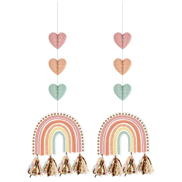 Boho Rainbow 60 Piece Birthday Party Kit for 8