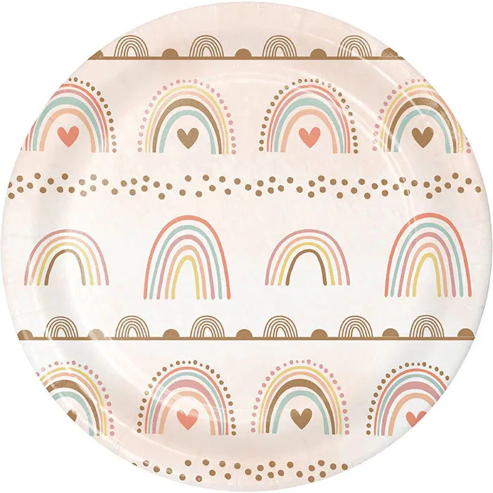 Boho Rainbow 60 Piece Birthday Party Kit for 8