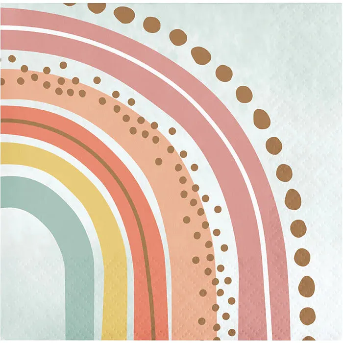 Boho Rainbow 60 Piece Birthday Party Kit for 8