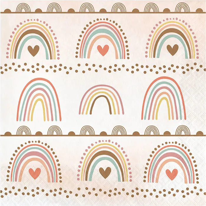 Boho Rainbow 60 Piece Birthday Party Kit for 8