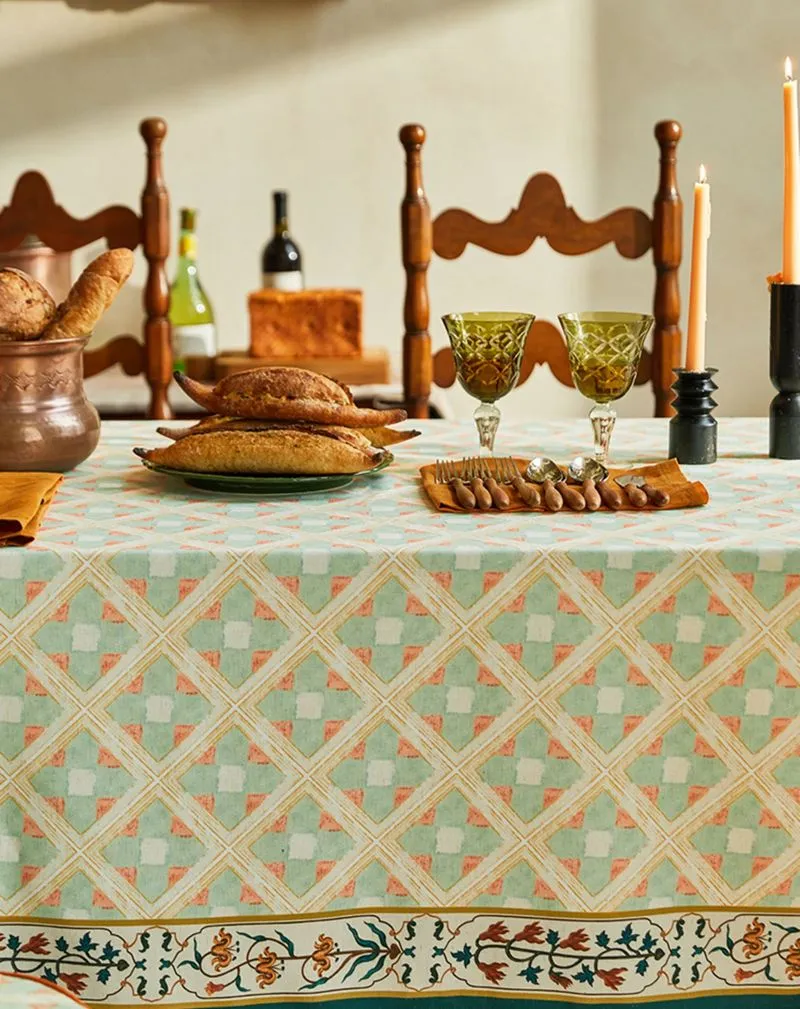 British Mid Century Fiberflax Tablecloth, Rectangle Tablecloth for Dining Room Table, Square Tablecloth for Coffee Table, Farmhouse Table Cloth, Wedding Tablecloth, Waterproof Tablecloth