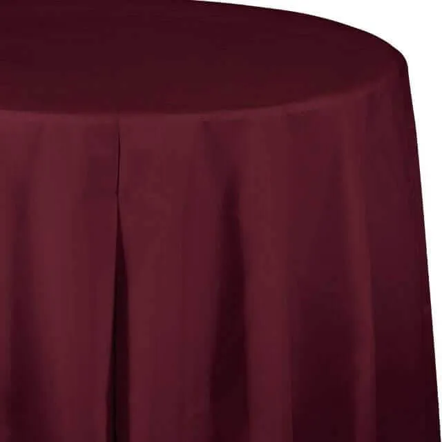 Burgundy Octagon Round Table Cover