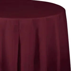 Burgundy Octagon Round Table Cover