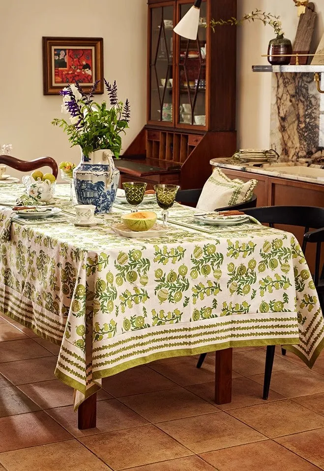 Canterbury Bell and Pomegranate Table Covers for Round Table, Large Modern Rectangle Tablecloth for Dining Table, Farmhouse Table Cloth for Oval Table