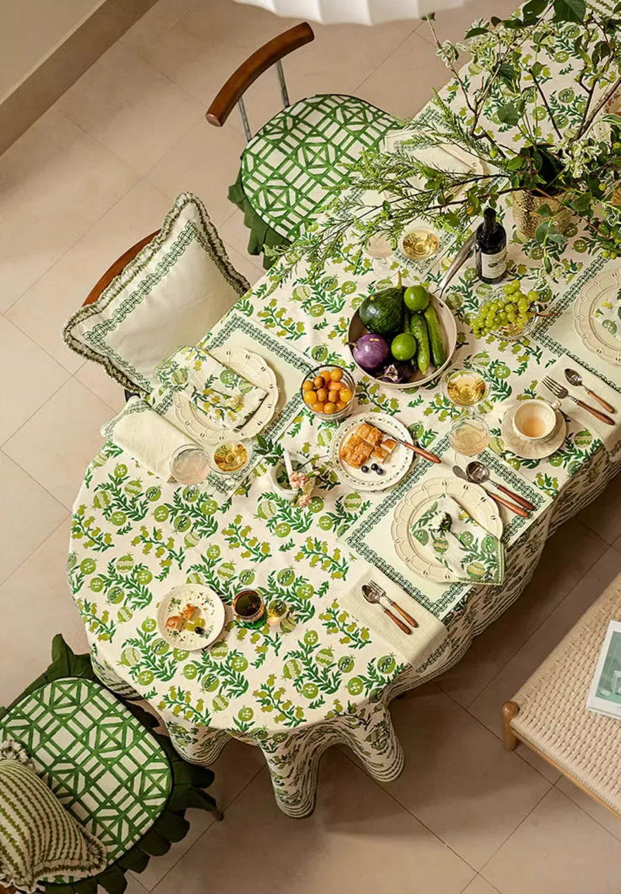 Canterbury Bell and Pomegranate Table Covers for Round Table, Large Modern Rectangle Tablecloth for Dining Table, Farmhouse Table Cloth for Oval Table