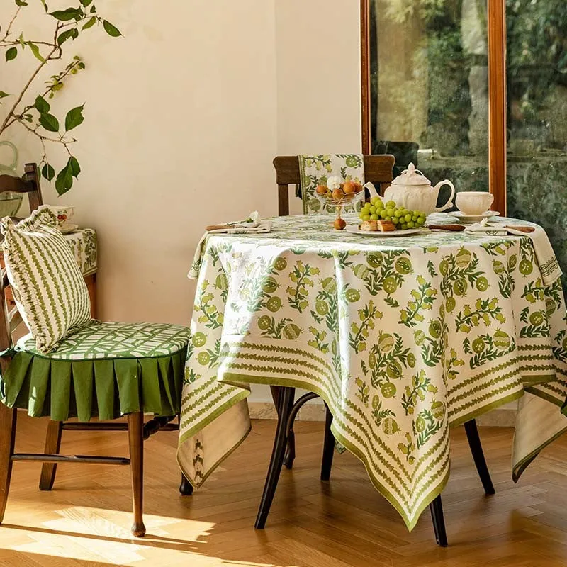 Canterbury Bell and Pomegranate Table Covers for Round Table, Large Modern Rectangle Tablecloth for Dining Table, Farmhouse Table Cloth for Oval Table