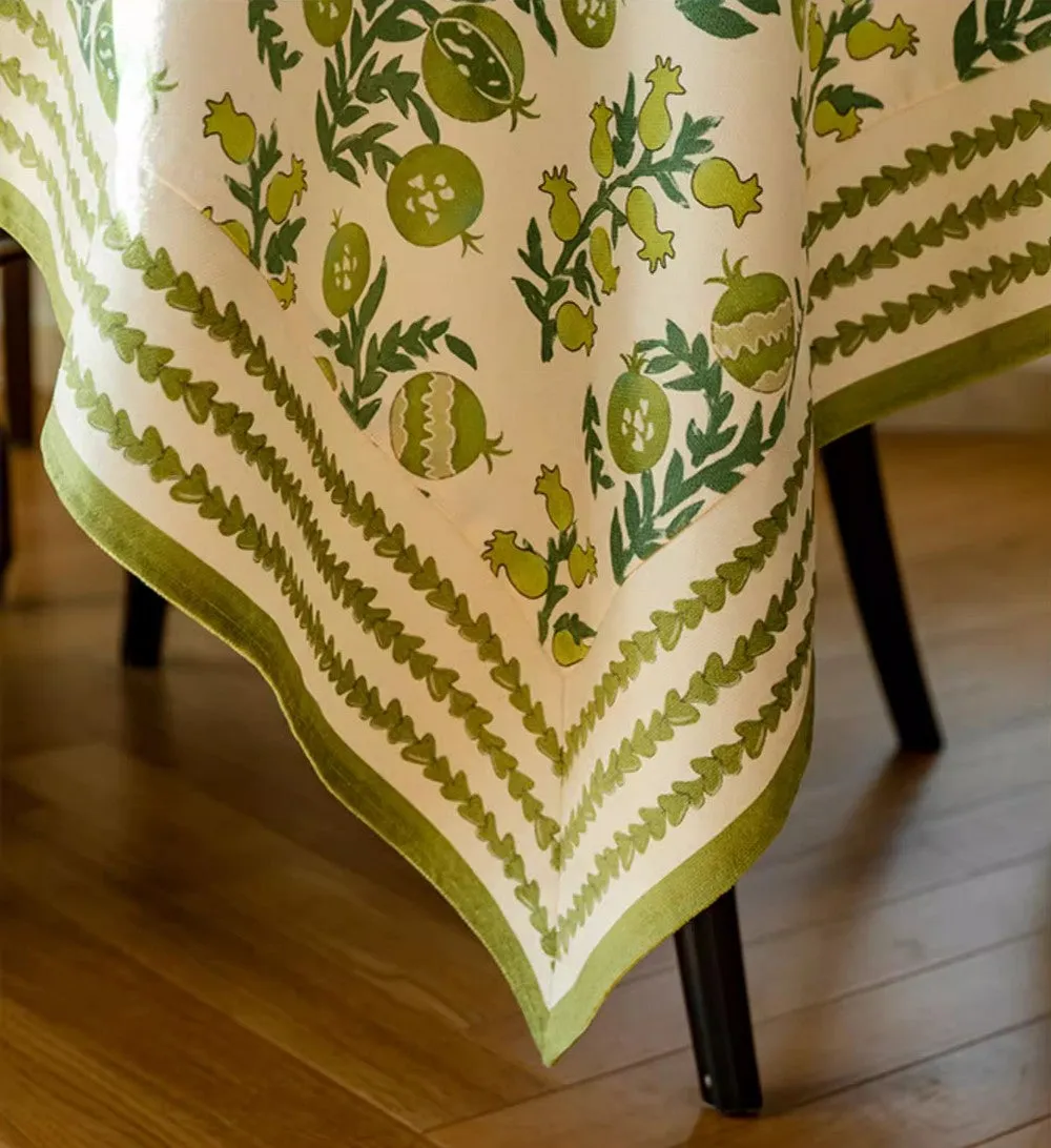 Canterbury Bell and Pomegranate Table Covers for Round Table, Large Modern Rectangle Tablecloth for Dining Table, Farmhouse Table Cloth for Oval Table