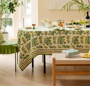 Canterbury Bell and Pomegranate Table Covers for Round Table, Large Modern Rectangle Tablecloth for Dining Table, Farmhouse Table Cloth for Oval Table