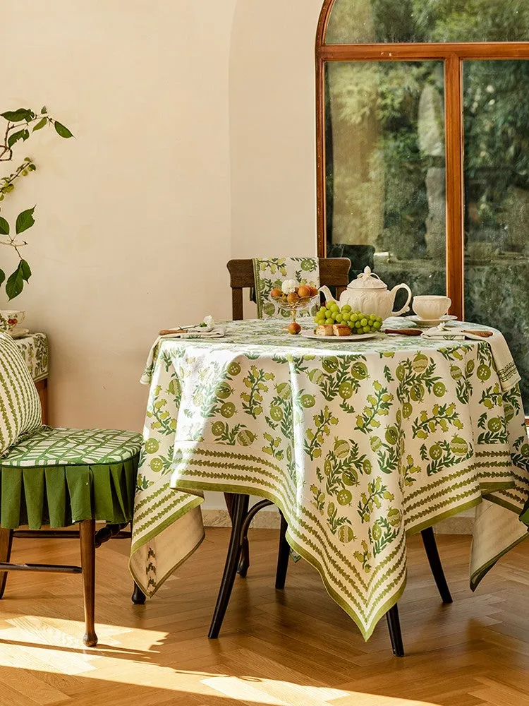 Canterbury Bell and Pomegranate Table Covers for Round Table, Large Modern Rectangle Tablecloth for Dining Table, Farmhouse Table Cloth for Oval Table
