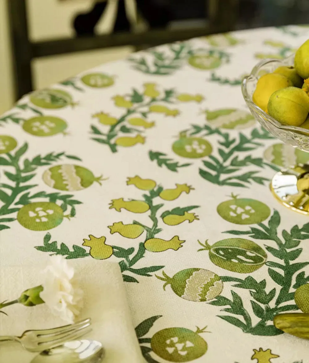 Canterbury Bell and Pomegranate Table Covers for Round Table, Large Modern Rectangle Tablecloth for Dining Table, Farmhouse Table Cloth for Oval Table