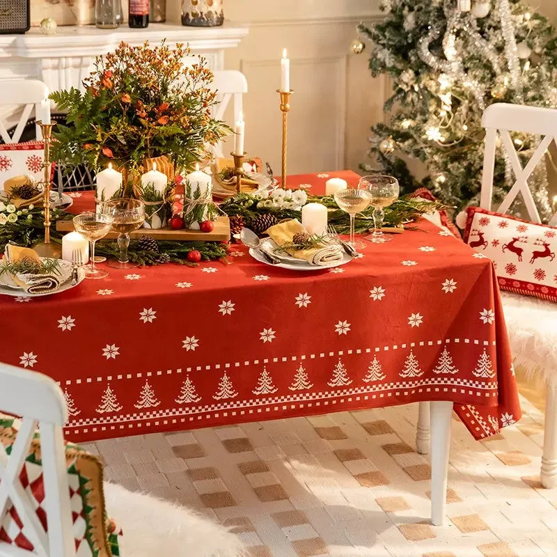Christmas Edelweiss Table Covers, Square Tablecloth for Kitchen, Extra Large Modern Rectangular Tablecloth for Dining Room Table, Large Tablecloth for Round Table