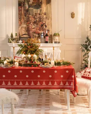 Christmas Edelweiss Table Covers, Square Tablecloth for Kitchen, Extra Large Modern Rectangular Tablecloth for Dining Room Table, Large Tablecloth for Round Table