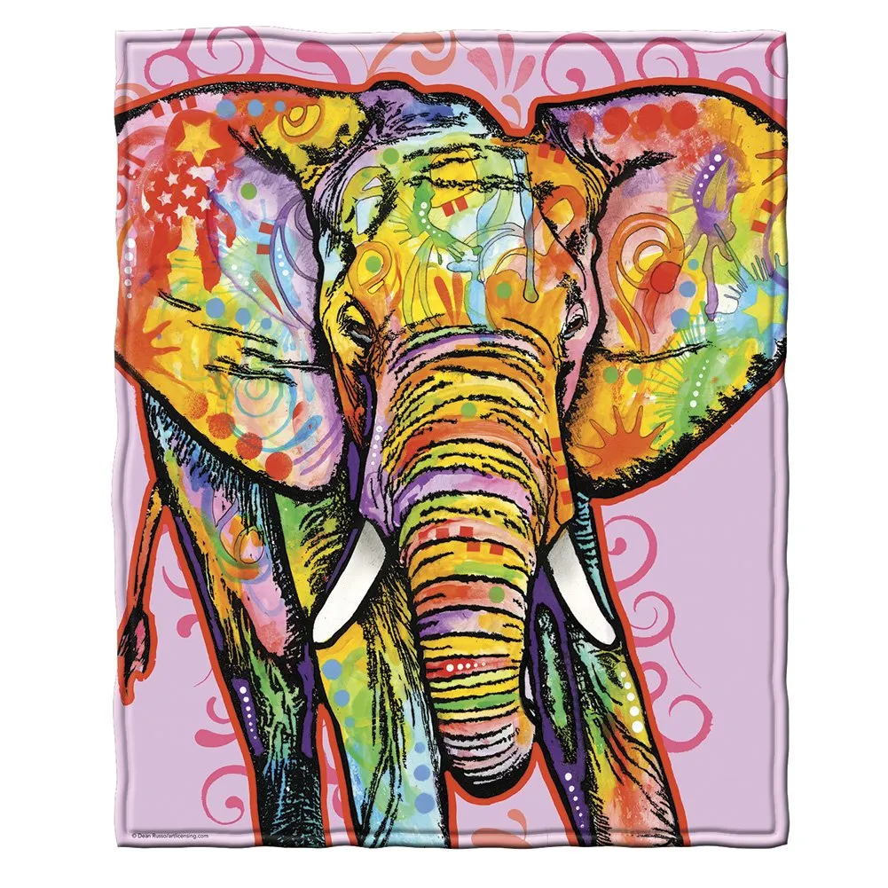 Colorful Giraffe Fleece Blanket For Bed, 50" X 60" Dean Russo Giraffe Fleece