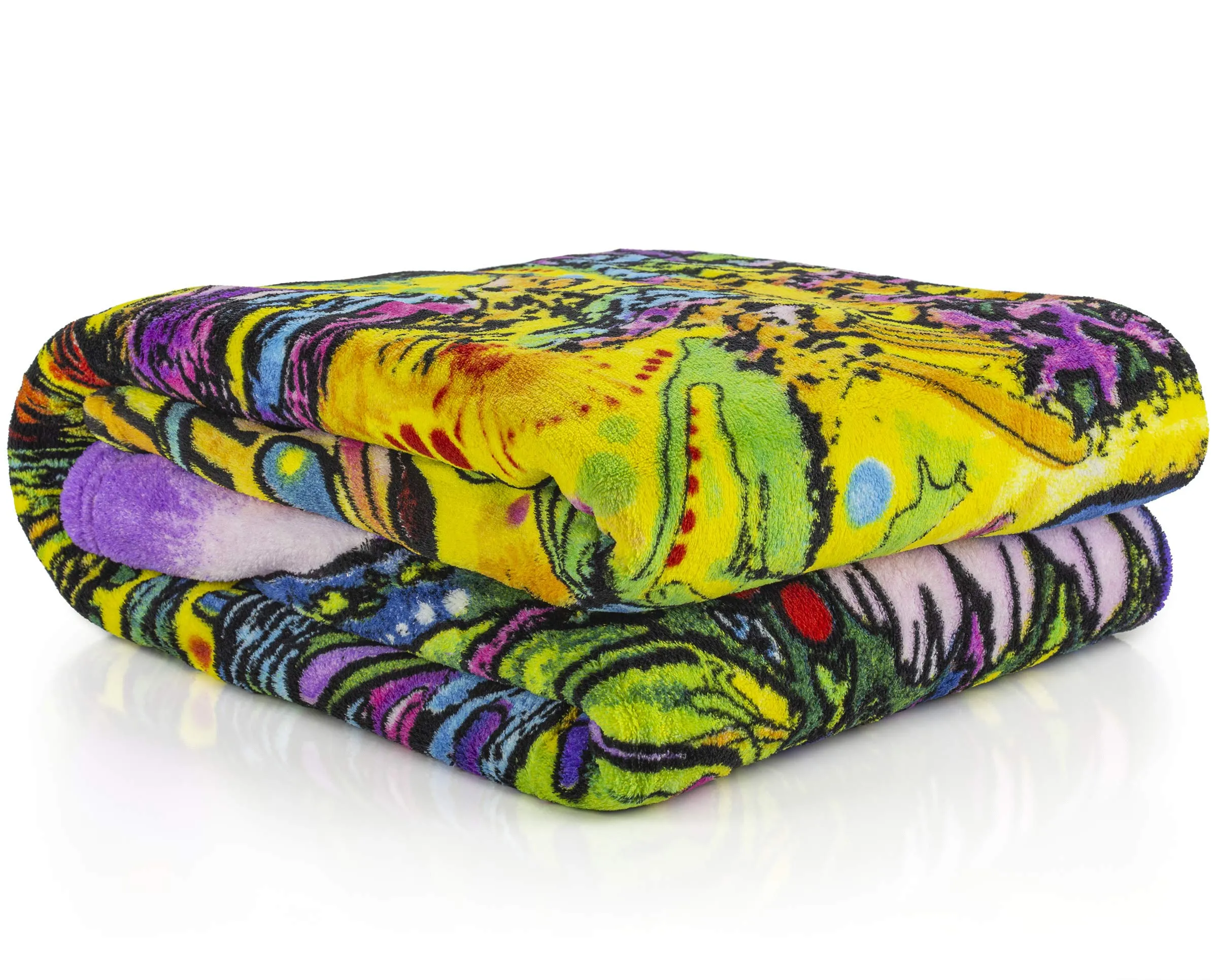 Colorful Giraffe Fleece Blanket For Bed, 50" X 60" Dean Russo Giraffe Fleece
