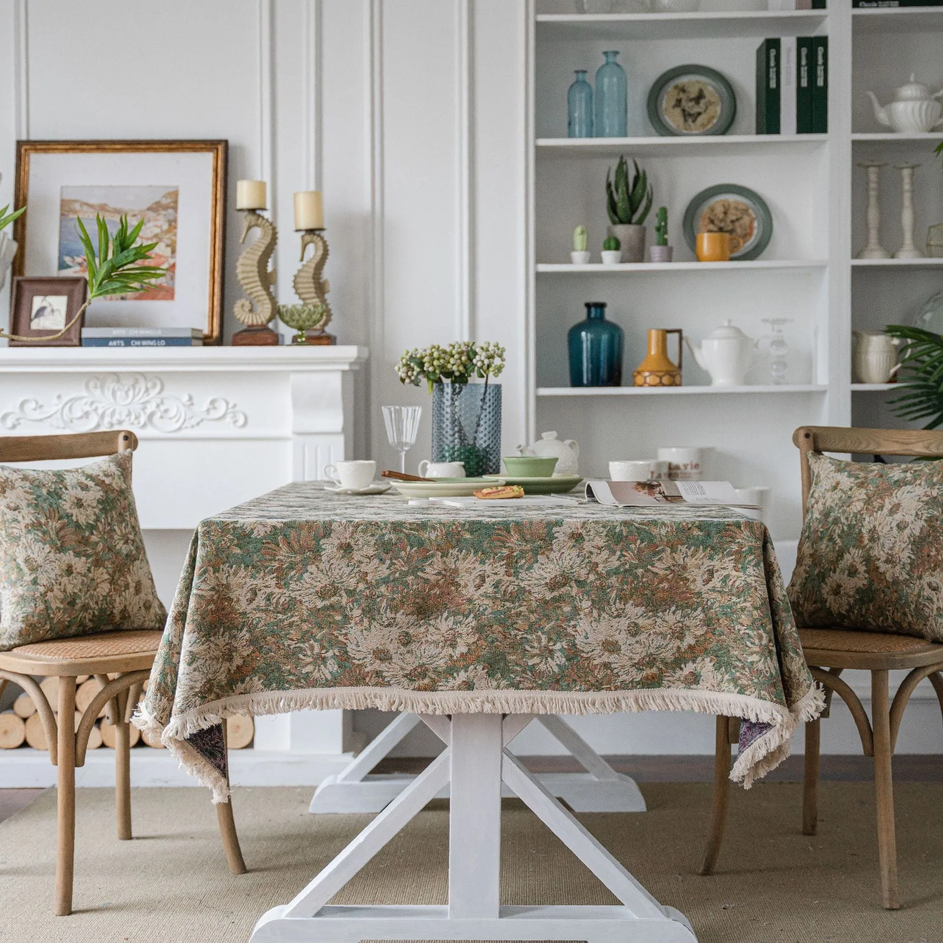Colorful Jacquard Table Cloth American Tablecloth Double-Sided Pattern Thick Tablecloth Geometric Bohemian Dustproof Table Cloth