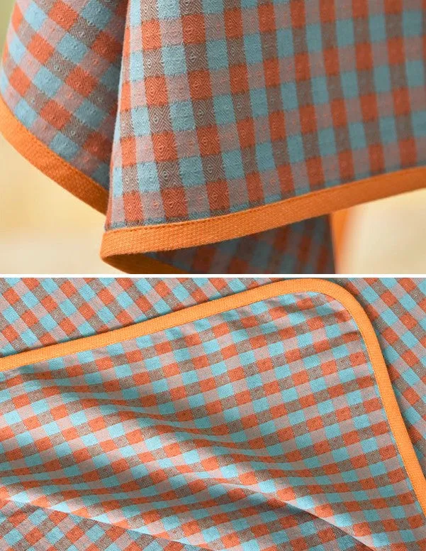 Cotton Chequer Rectangular Tablecloth for Kitchen, Rectangle Table Covers for Dining Room Table, Square Tablecloth for Coffee Table, Farmhouse Table Cloth