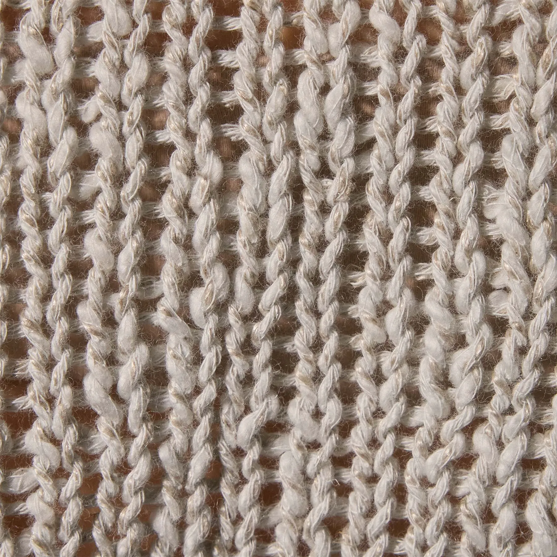 Cotton Linen Open Knit Pullover - Foam