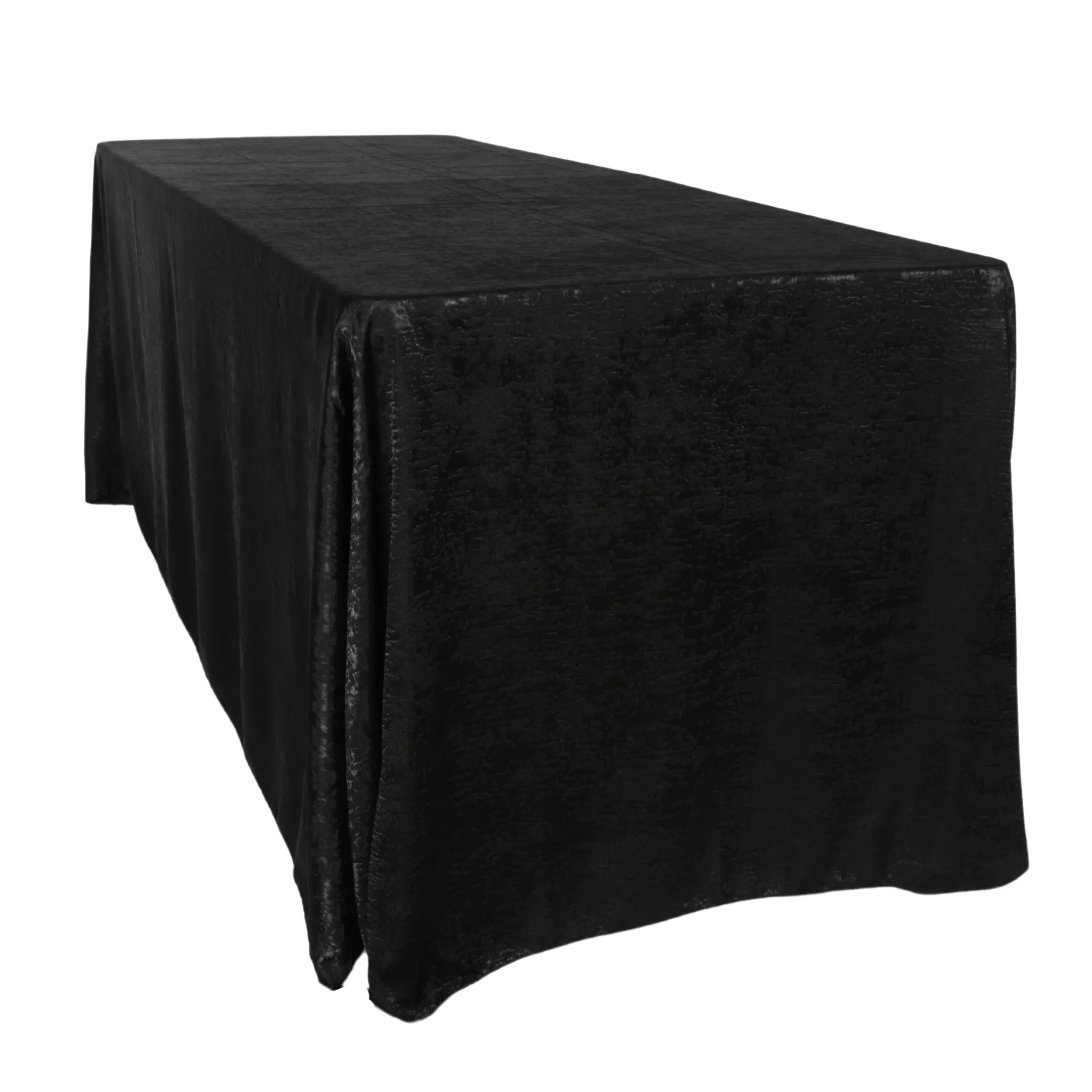 Crinkle Shimmer 90"x132" Rectangular Tablecloth - Black