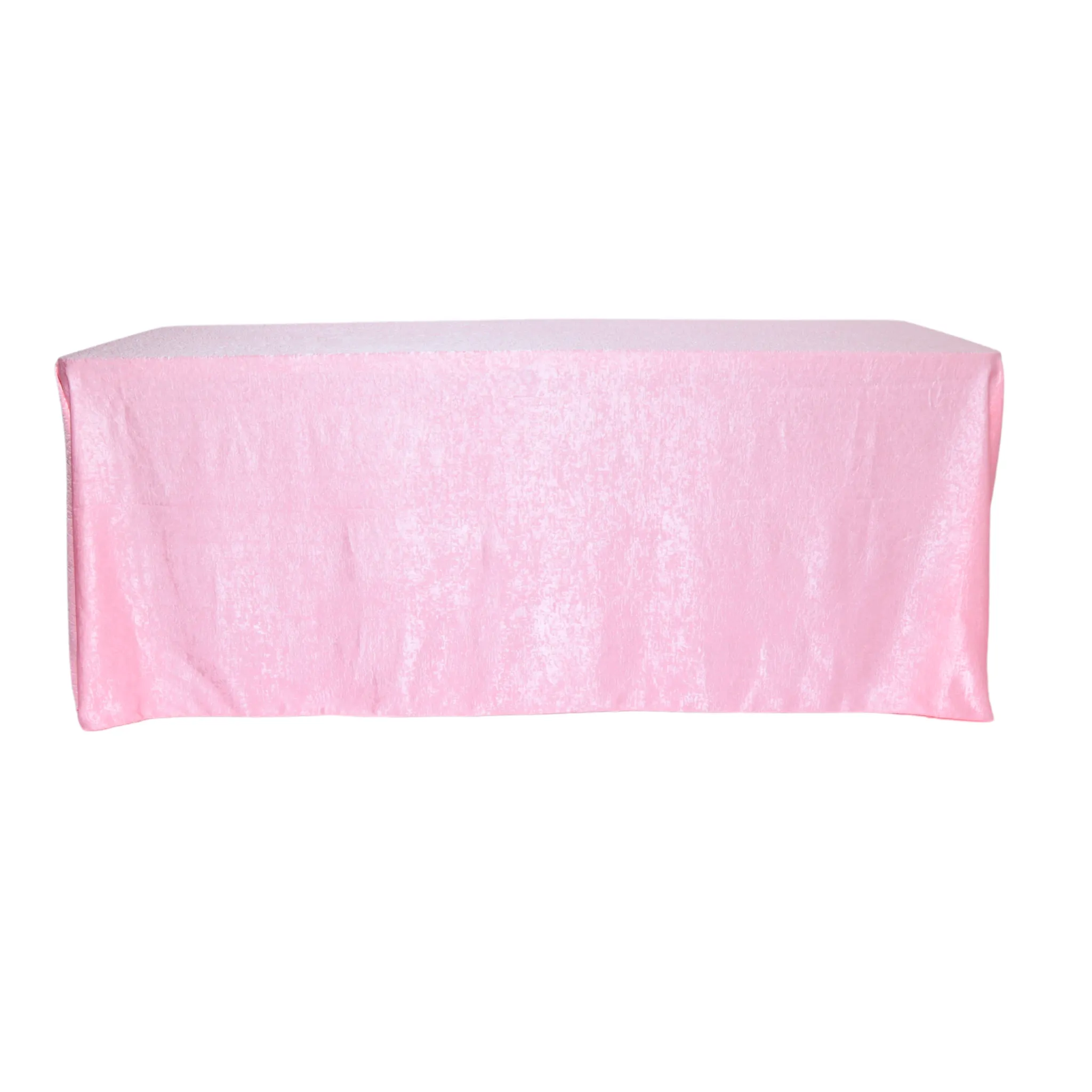 Crinkle Shimmer 90"x132" Rectangular Tablecloth - Pink