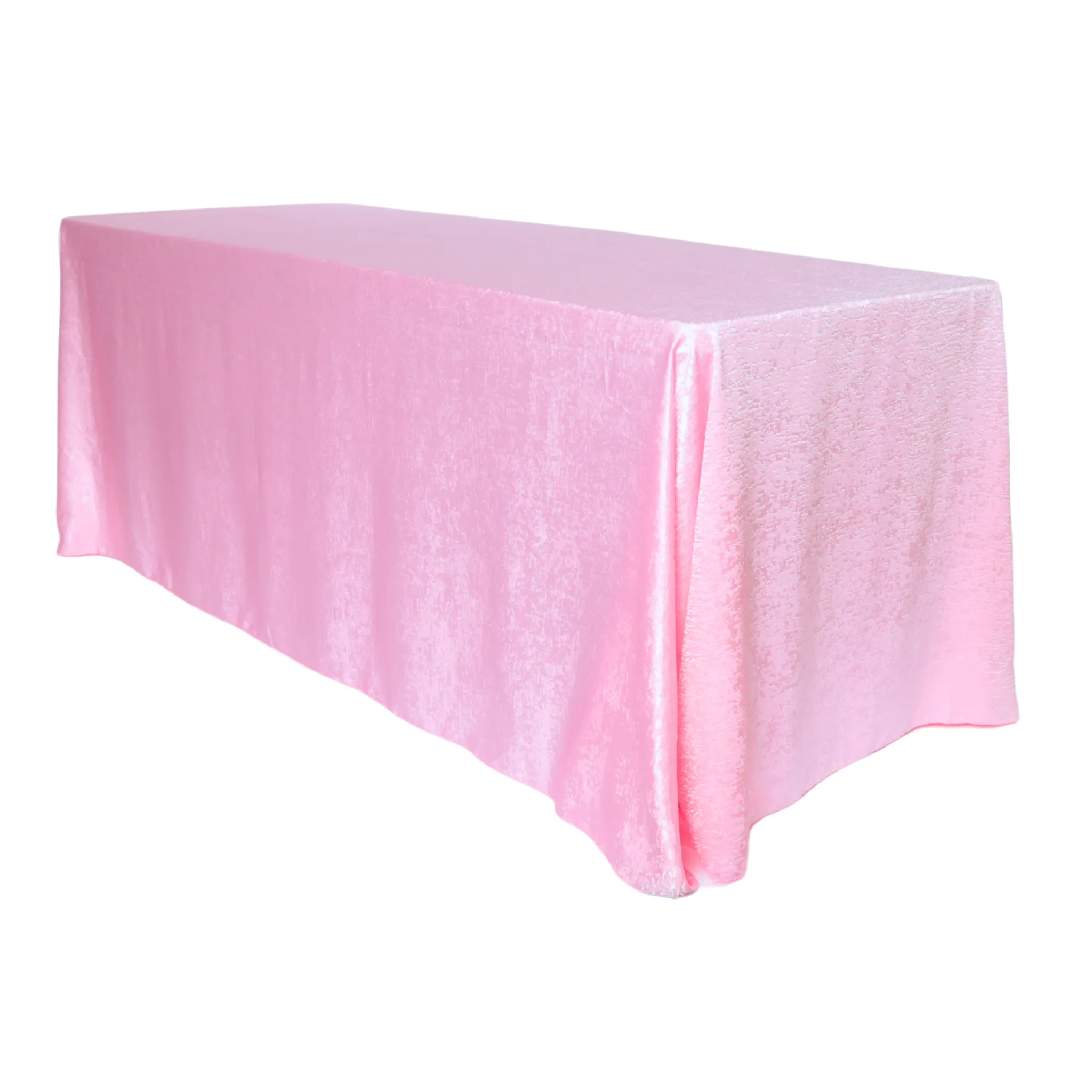Crinkle Shimmer 90"x132" Rectangular Tablecloth - Pink