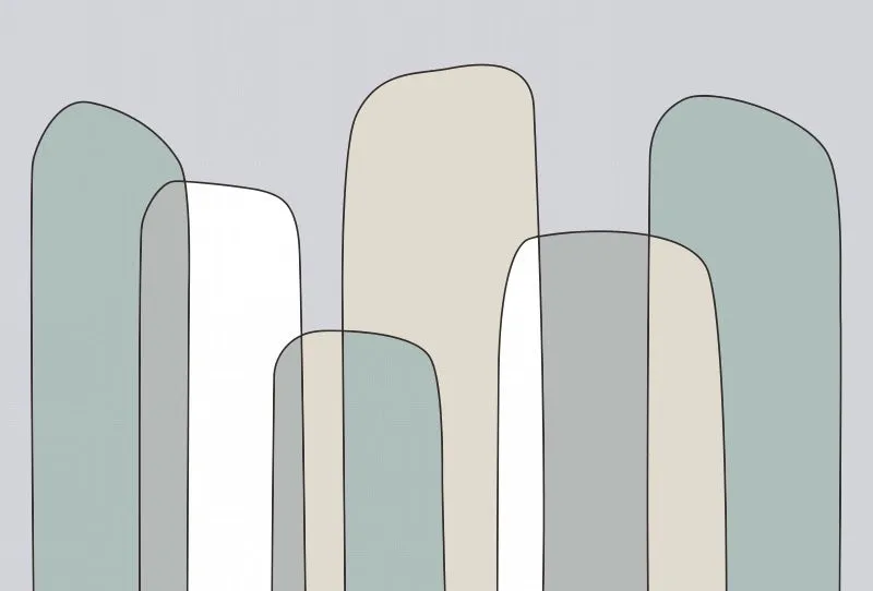 Custom Wallpaper Mural Nordic Minimalist Geometric Arch with Shapes (㎡)
