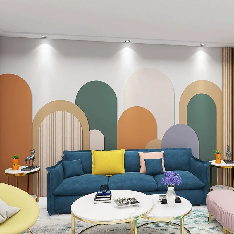 Custom Wallpaper Mural Nordic Minimalist Geometric Arch with Shapes (㎡)