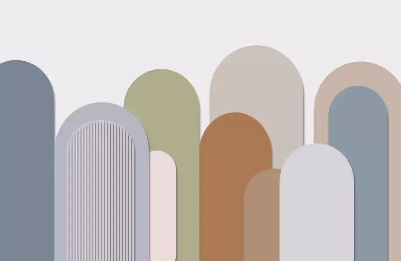 Custom Wallpaper Mural Nordic Minimalist Geometric Arch with Shapes (㎡)