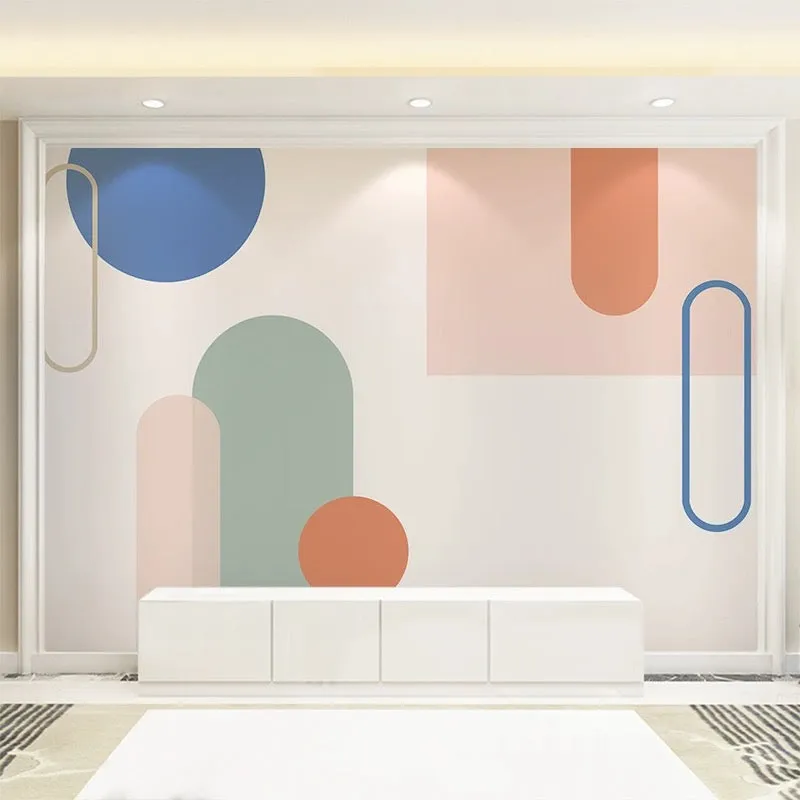 Custom Wallpaper Mural Nordic Minimalist Geometric Arch with Shapes (㎡)