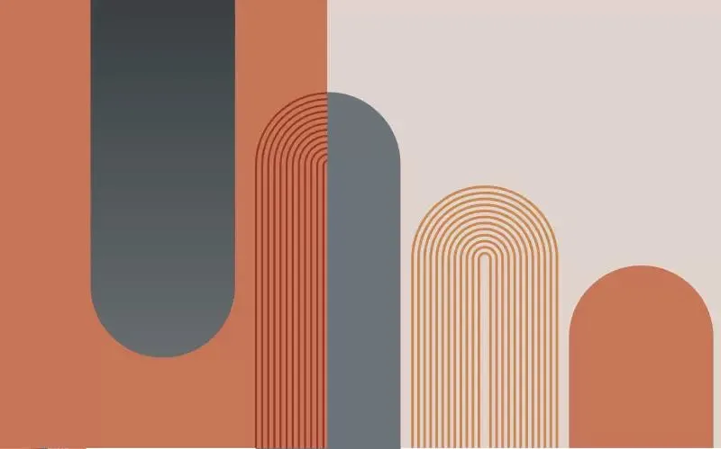 Custom Wallpaper Mural Nordic Minimalist Geometric Arch with Shapes (㎡)