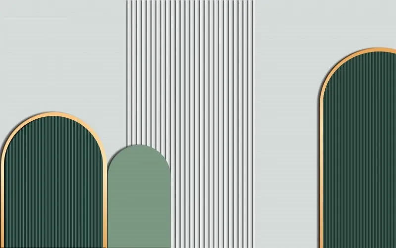 Custom Wallpaper Mural Nordic Minimalist Geometric Arch with Shapes (㎡)